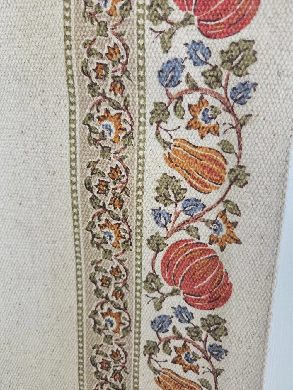 Rachel Ashwell Farmhouse Reversible Table Runner Pumpkin Autumn Harvest 16x90